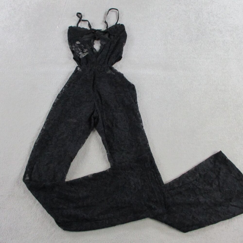 Outcast Everly Jumpsuit Black Womens Small Lace One Piece Party Flare Wide Leg - Picture 5 of 13